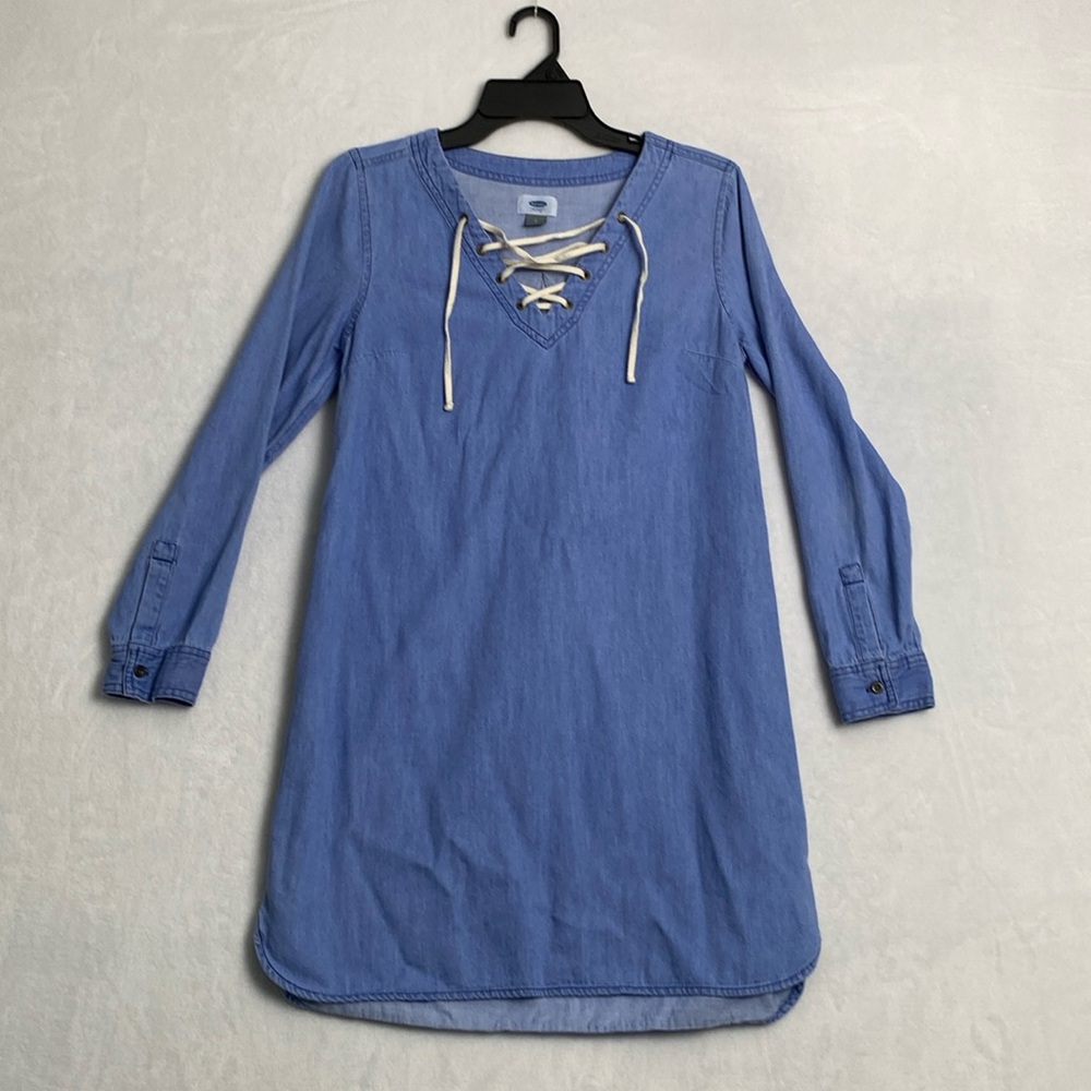 Old Navy Women’s Jean Popover Shirt Dress Size Small